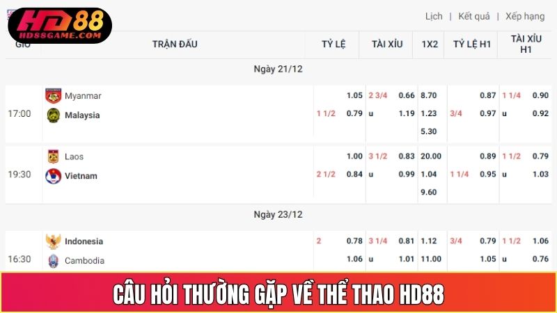 Câu Hỏi Thường Gặp Về Thể Thao HD88