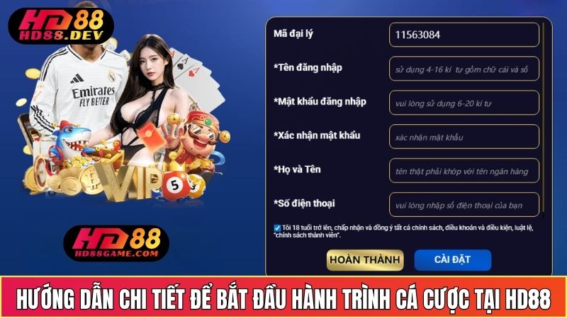 Hướng dẫn chi tiết để bắt đầu hành trình cá cược tại HD88