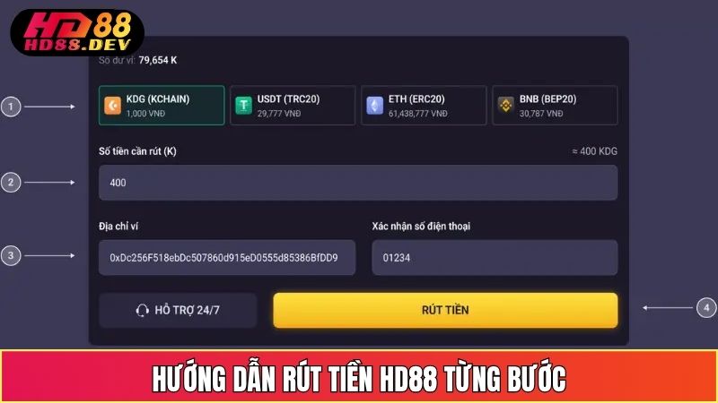 Hướng Dẫn Rút Tiền HD88 Từng Bước