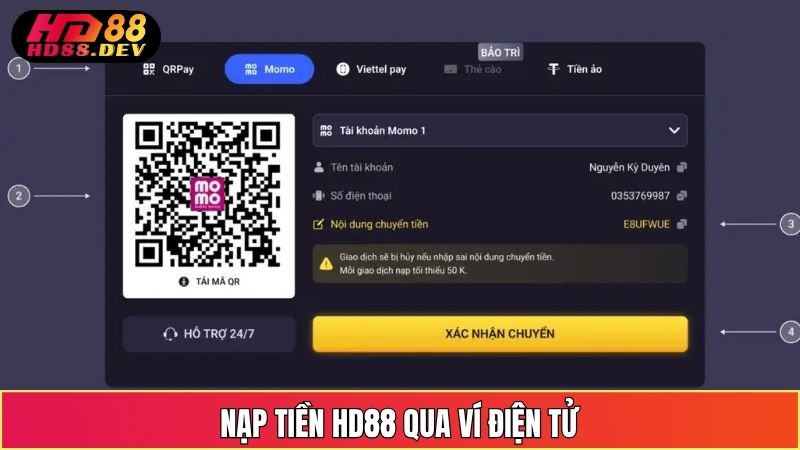 Nạp Tiền HD88 Qua Ví Điện Tử